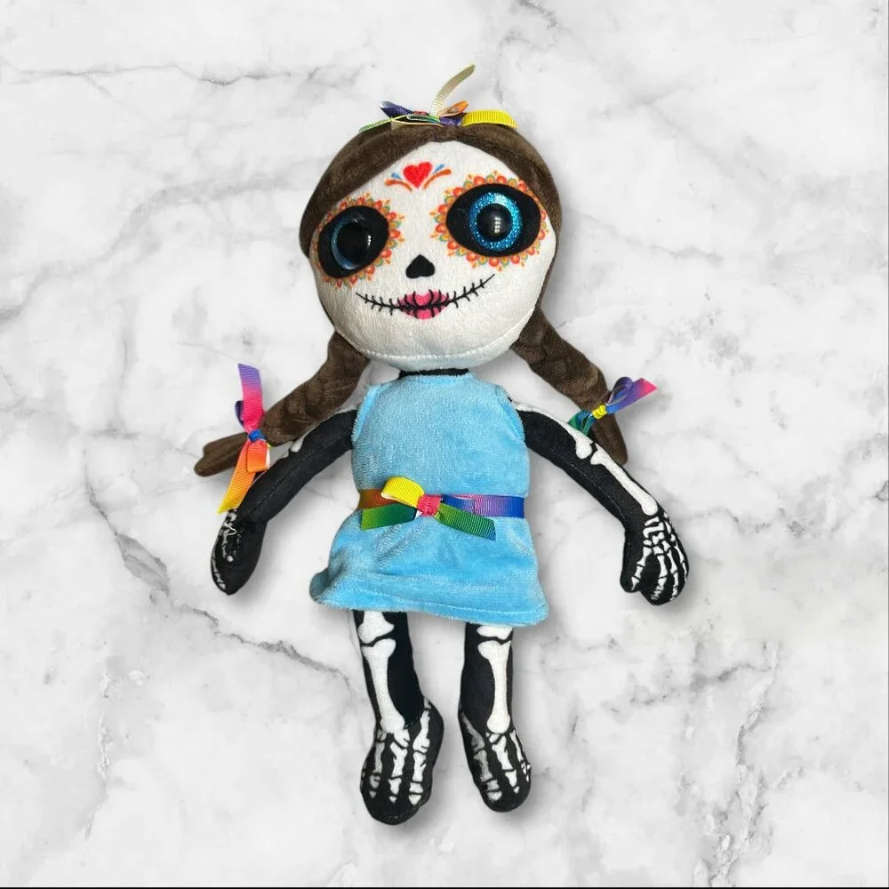 DAY OF THE DEAD Wishpets‎ Plush Stuffed Deborah Sugar Skull Apx. 13